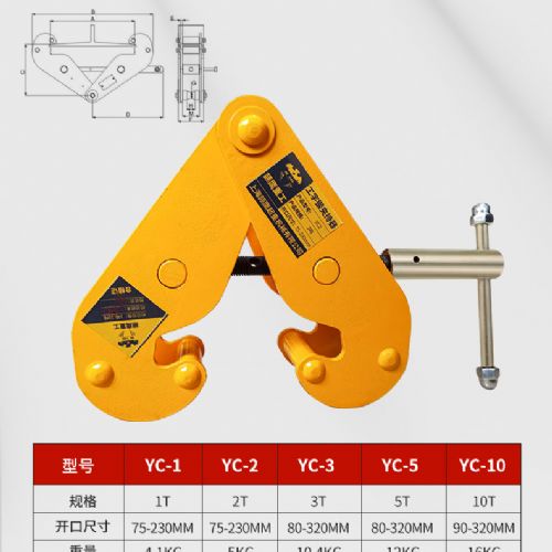 TIG啟思工業 鋼軌夾鉗 工字鐵鋼夾 鋼軌夾持器 軌道夾持器 鋼軌夾鉗夾具 /使用於 鏈條吊車 手拉吊車 小金鋼