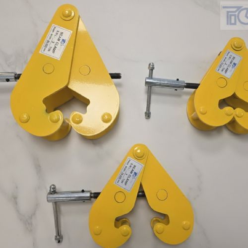 TIG啟思工業 鋼軌夾 工字鐵夾 安全母索 鋼軌夾鉗 鋼結構安全夾 C型夾/使用於 鏈條吊車 手拉吊車 小金鋼