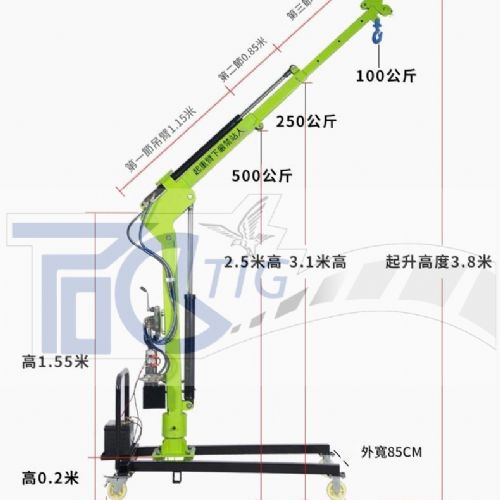 【TIG 啟思工業】:500KG手推式電動吊架/電動旋臂/車用吊架/附無線遙控/移動小吊機/吊架/車用吊架