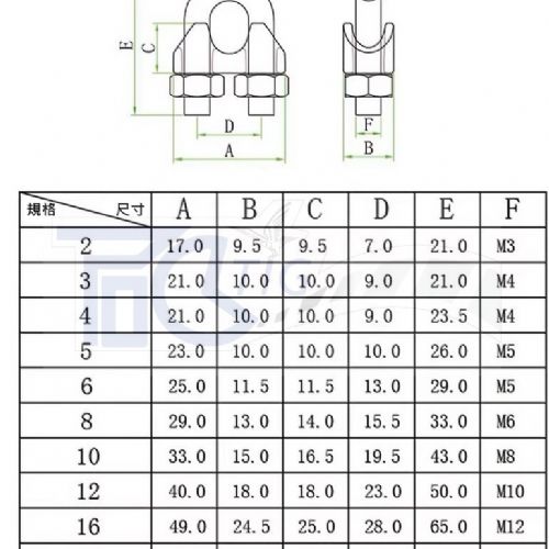 TIG 啟思工業 白鐵鋼索夾 304鋼夾 鋼夾 另售:白鐵鋼索 包膠鋼索 白鐵伸縮器 白鐵吊環 吊帽