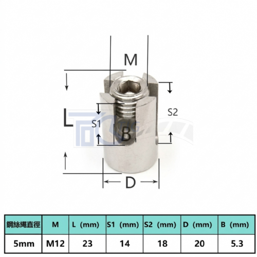 304十字固定器 鋼索十字扣(M2~M8)
